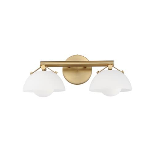 Domain 2-Light Wall Sconce - Frost/Brass