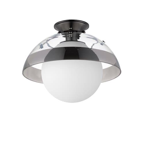 Domain 14" Semi Flush Mount-Smoke Stripe/Gunmetal