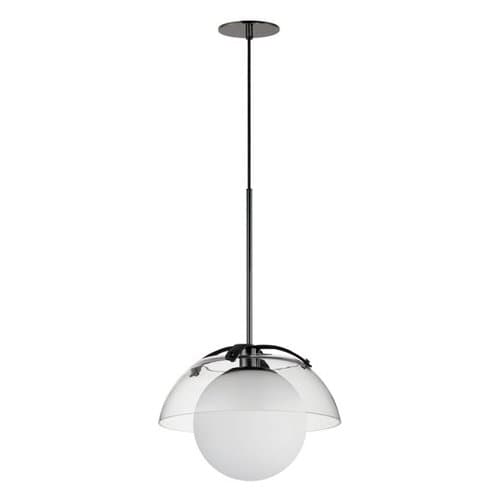 Domain 14" Pendant Clear/Black Nickel